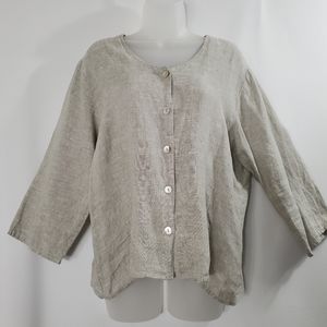 SOLD - FLAX Button Down Linen Top